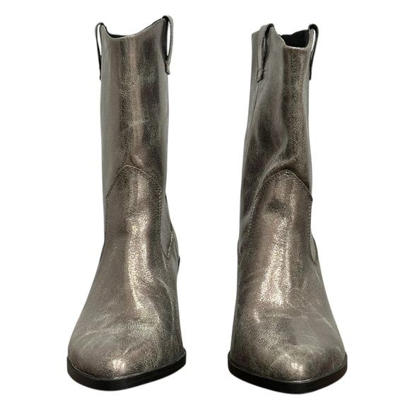 NEW DOLCE VITA Imana Pointed Toe Boot Pewter Silver Faux Leather Western Size 7 - Picture 4 of 5